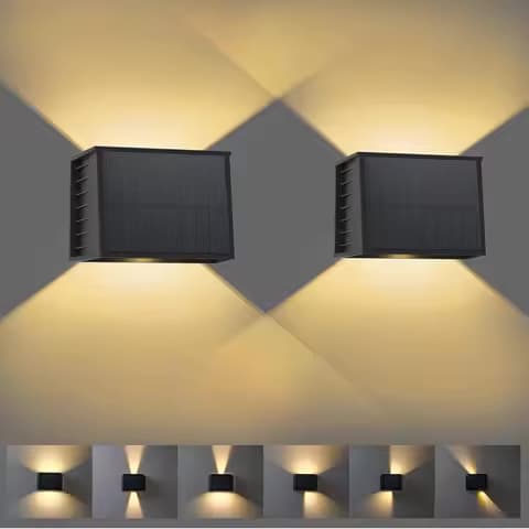 Applique solaire à double faisceau – IP65, blanc chaud
