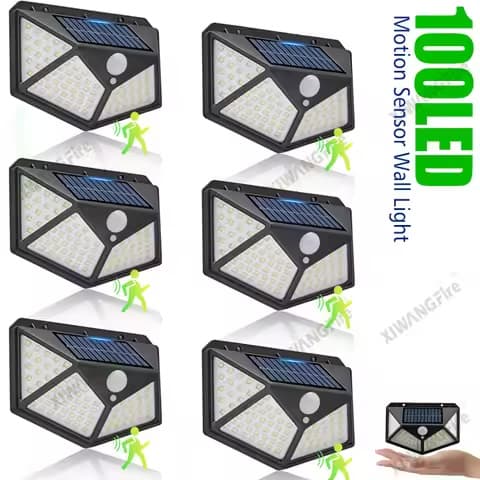 Applique solaire 100 LED à capteur – IP65, 3 modes