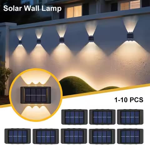 Appliques murales solaires en lot – maison et clôture