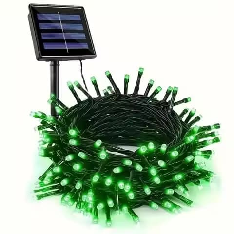 Guirlande solaire verte – décor de jardin, 8 modes