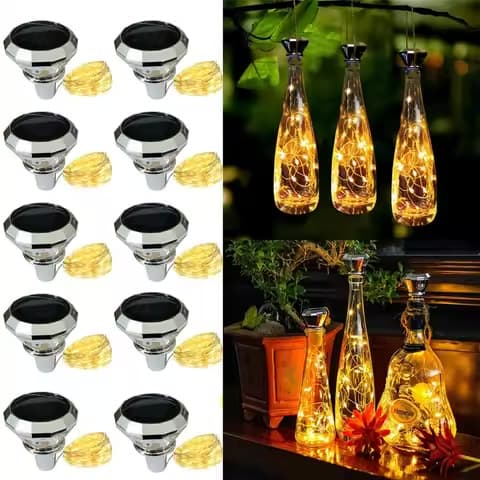 Guirlande solaire pour bouteille – fil de cuivre 2 m